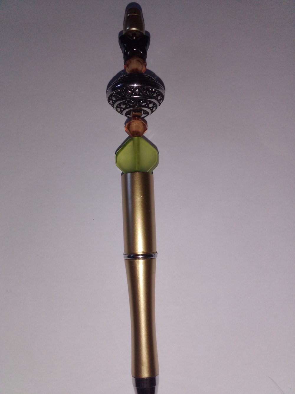 Gold and Lime Decorative Bead Pen